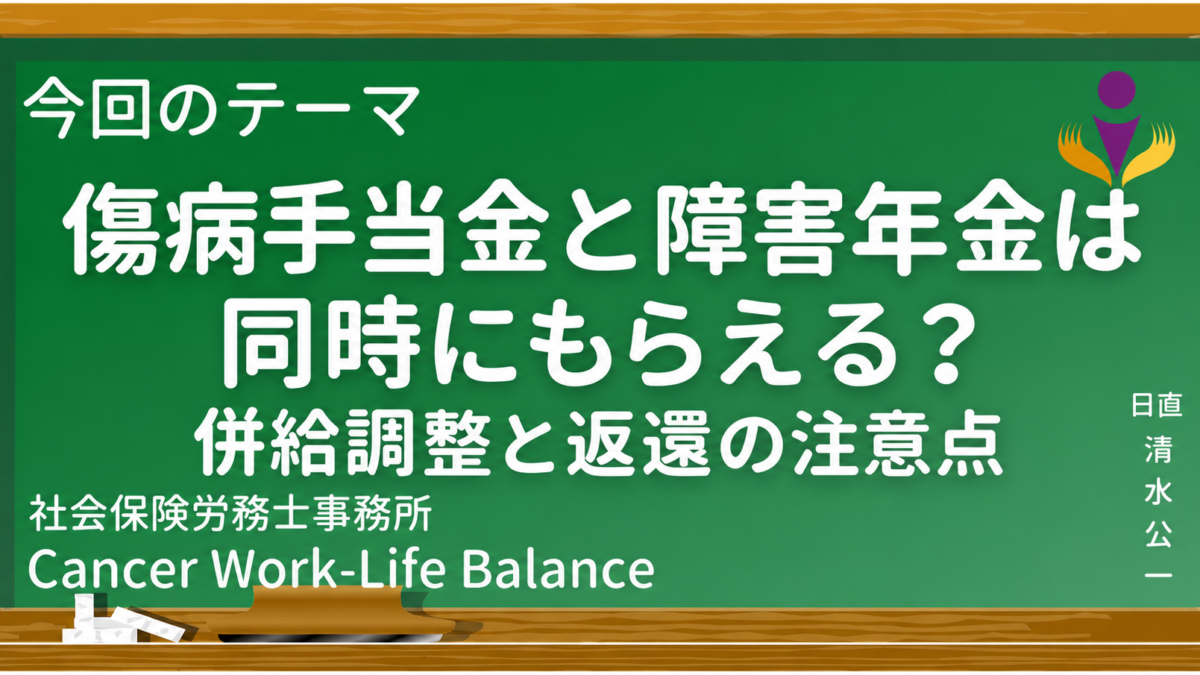傷病手当金と障害年金は同時にもらえる？｜併給調整と返還の注意点